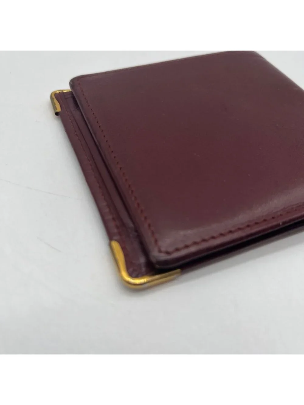 Cartier Vintage Burgundy Smooth Leather Bifold Wallet